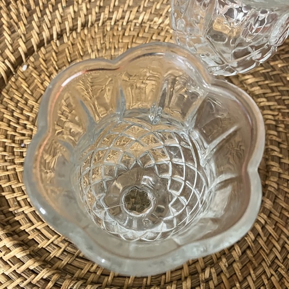 Two Pressed Clear Glass HOMCO Tulip Shaped Pedestal 5 1/2 Candle Holders USA - Picture 5 of 8